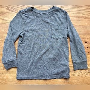 Front Pocket Gray Long Sleeve Tee